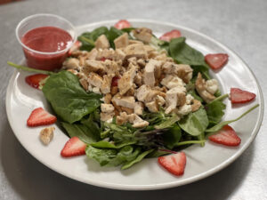 Strawberry chicken Salad from Hereford and Hops in Escanaba, Michigan